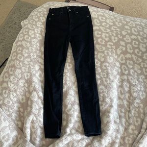 Super high rise black skinny jeans